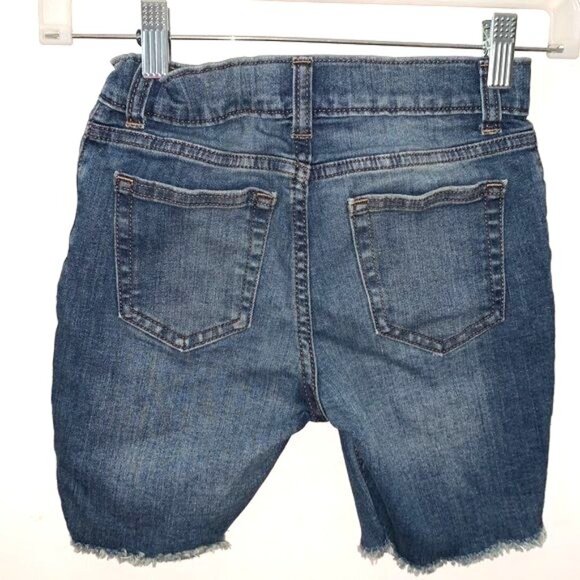 Boys Wonder Nation Blue Denim Distressed Straight Cut Adjustable Waist Shorts Si - Picture 4 of 5